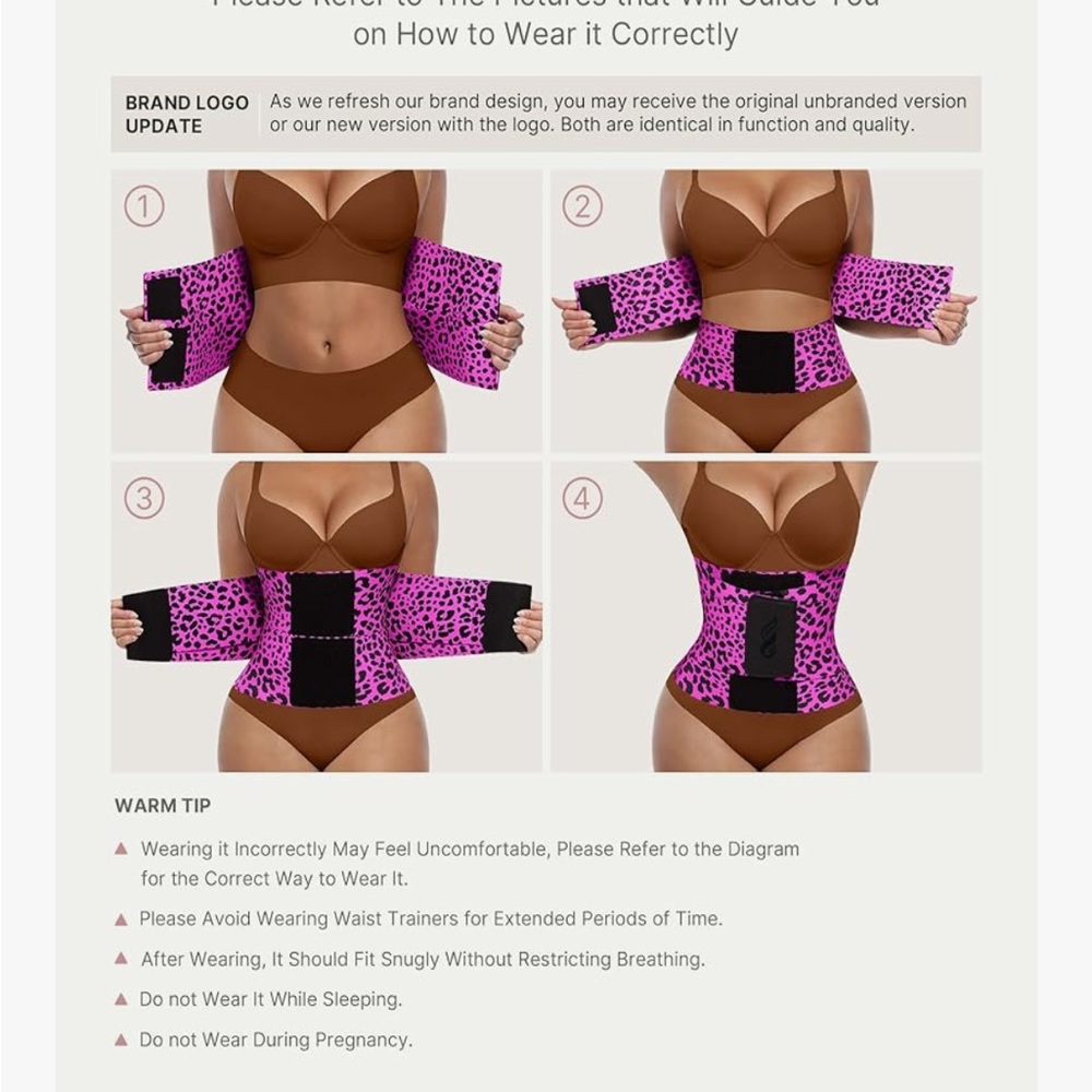 Pink Leopard Print Waist Trainer - Picture 4 of 4